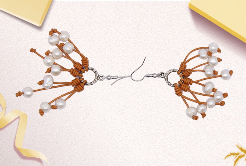 Latest Fashionable Dendritic Style Pearl Earrings