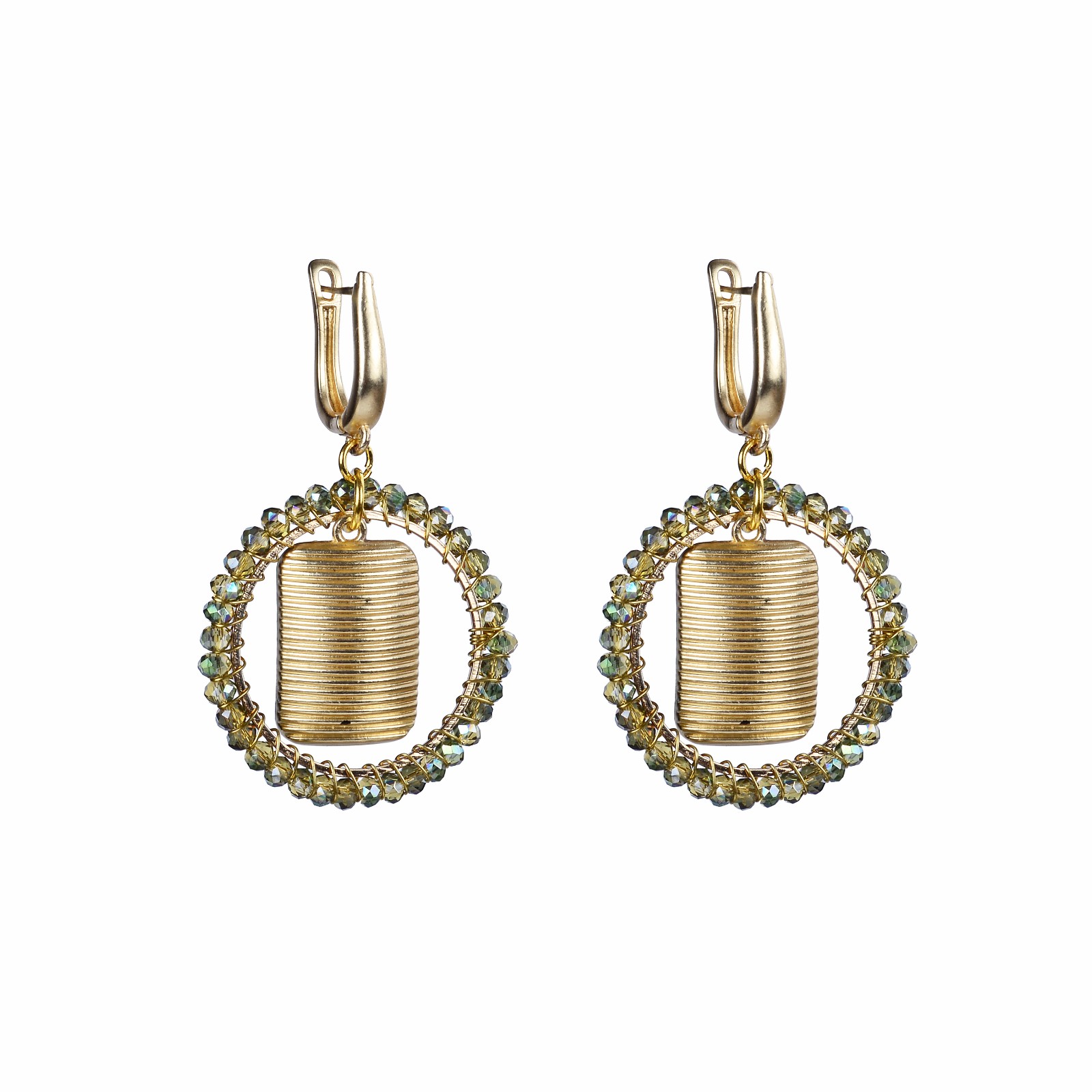 handmade jewelry crystal beads rectangle accessories hoop earrings