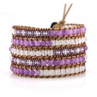 Miyuki Seed Beads and Stone Beads 5 Wraps Handcrafted Bracelet