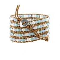 Crystal And Stone Beads Wrap Handcrafted Bracelet