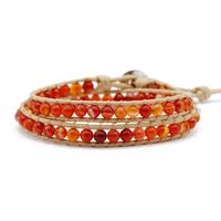 Stone Beads Natural Red Agate Wrap Handmade Bracelet