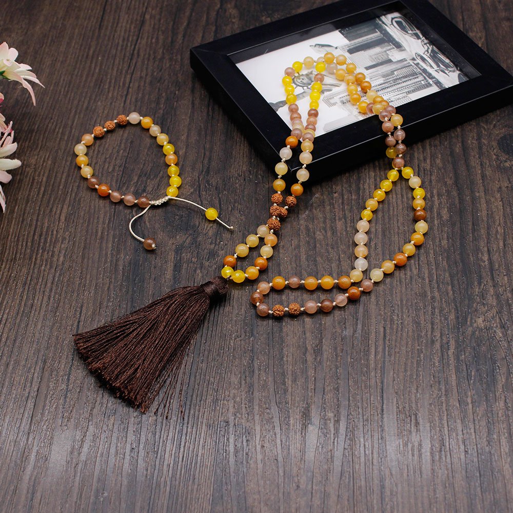 TTT Jewelry Mala Set Handmade Necklace with 6mm Stone Beads Mala Necklace image20