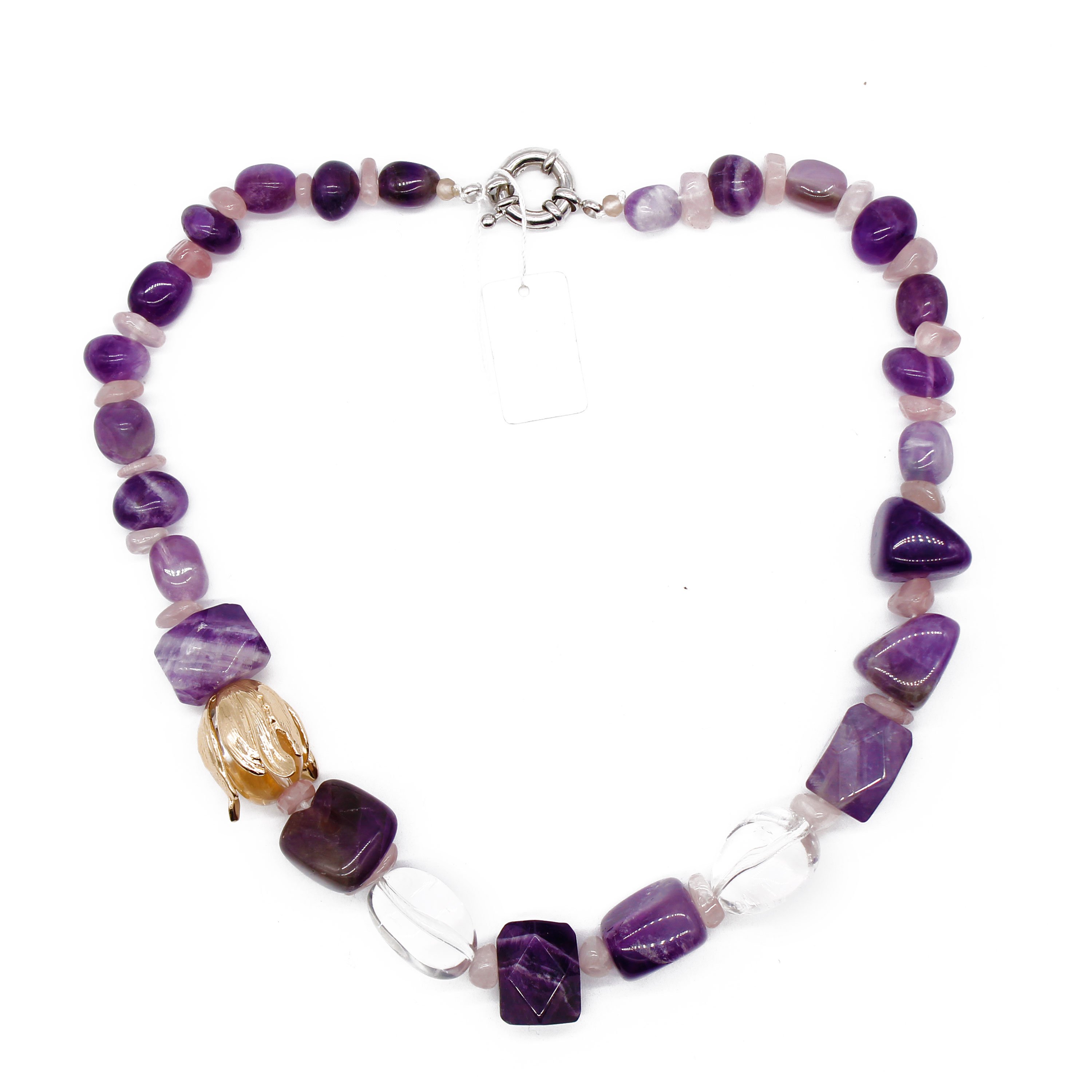 TTT Jewelry Natural Amethyst Stone Beads Handmade Necklace Stone Beads Necklace image17