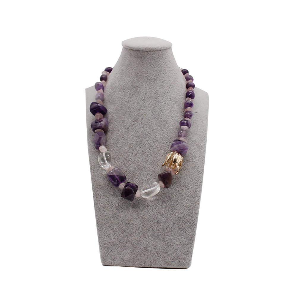 TTT Jewelry Natural Amethyst Stone Beads Handmade Necklace Stone Beads Necklace image17