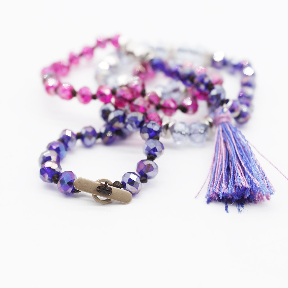 TTT Jewelry Colorful Crystal Bead Handmade Necklace with Tassel Crystal Necklace image14