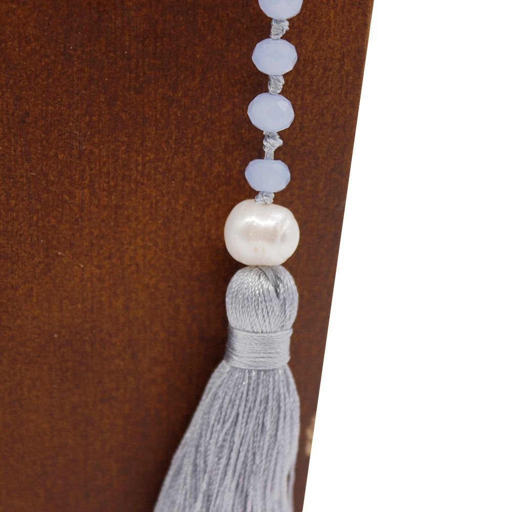 TTT Jewelry Blue Long Layer Wrap Handmade Necklace with Tassel Wrap Necklace image11