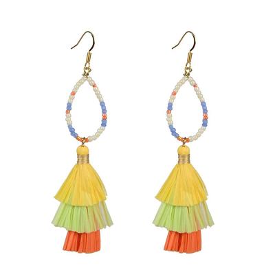 Wholesale Women Jewelry Lovely-Dress Style Colorful Raffia Earrings