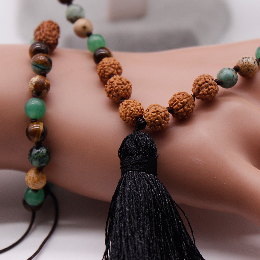 TTT Jewelry 108 Mala Necklace Bracelet Set Pure Handmade Mala Necklace image6