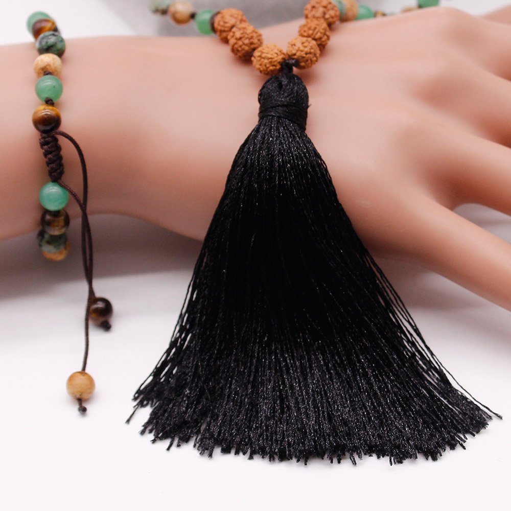 108 Mala Necklace Bracelet Set Pure Handmade Women Jewelry