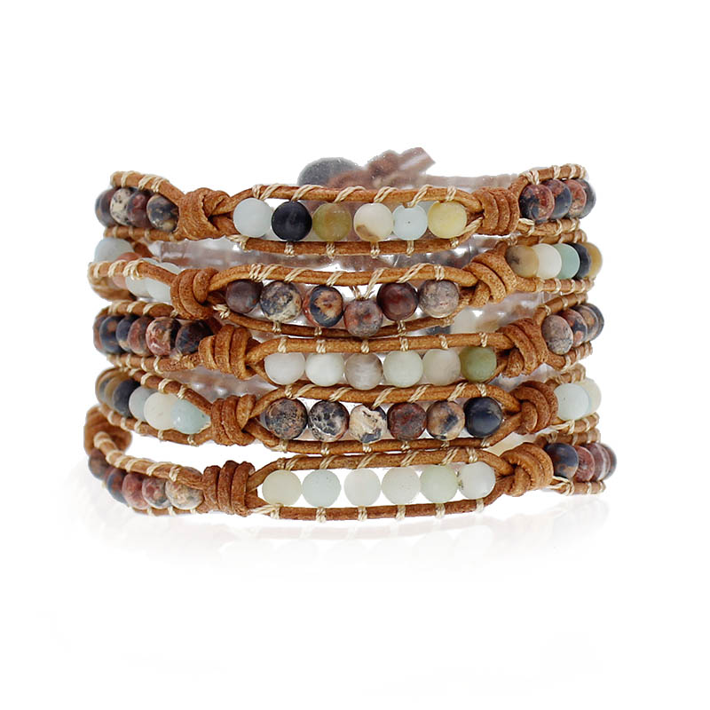 Handmade Natural Stone Beads 5 Wrap Bracelet
