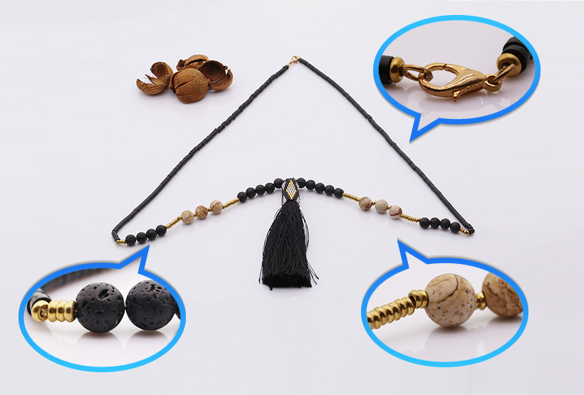 Handmade Miyuki Bead Necklace With Tassel wholesale jewelry