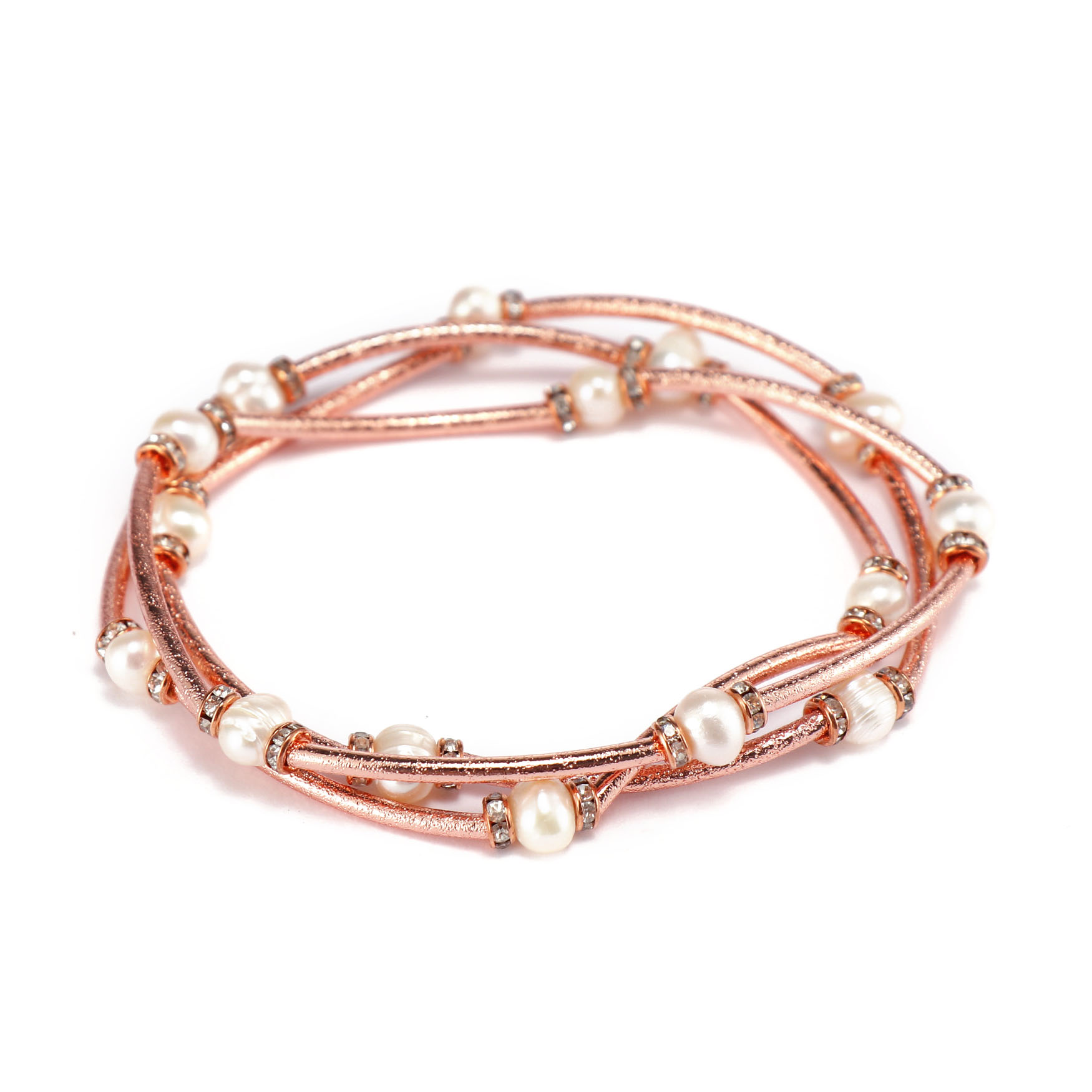 Handmade Mutilayer Copper Pearl Bracelet For Women
