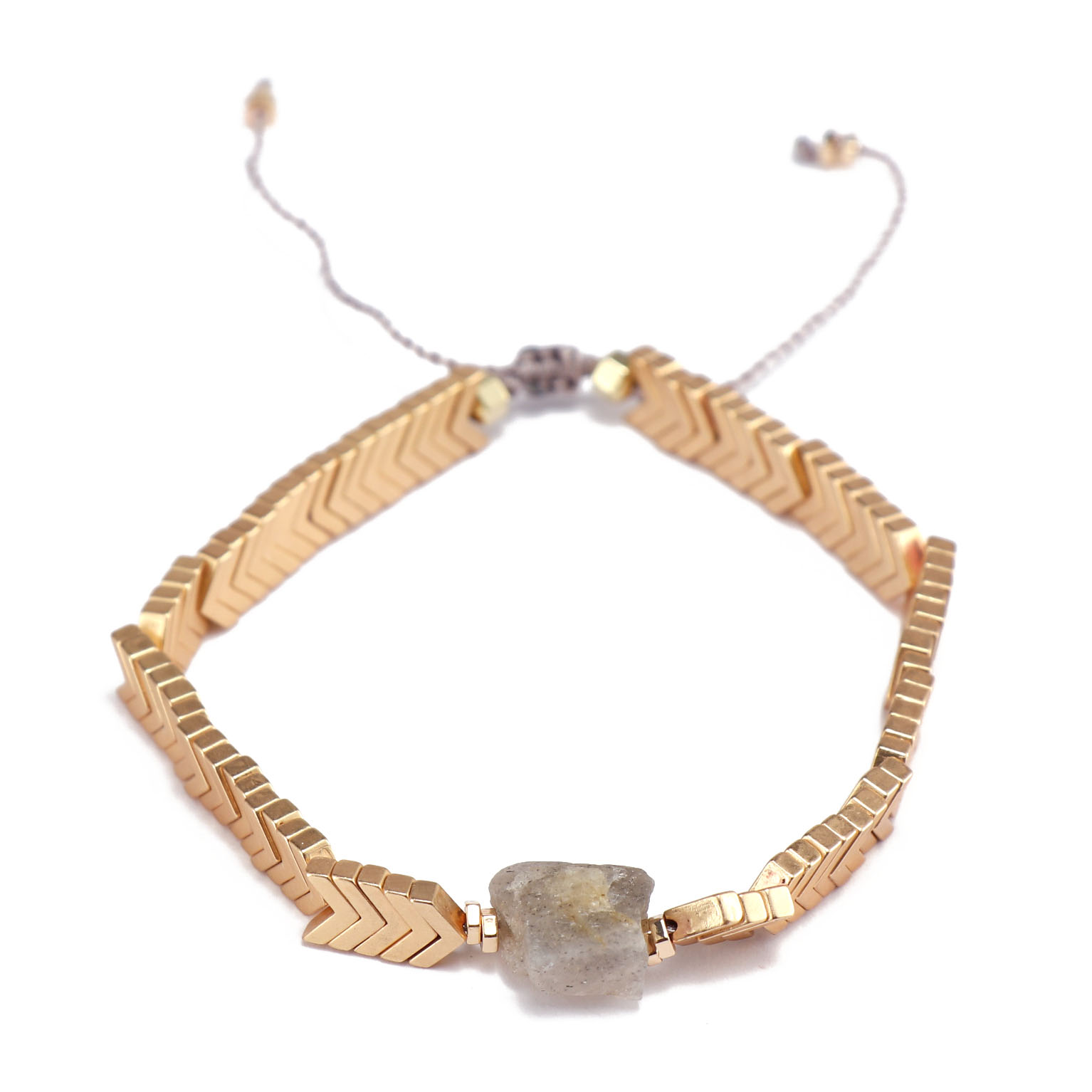 Handmade Hematite Natural Stone Charms Bracelet