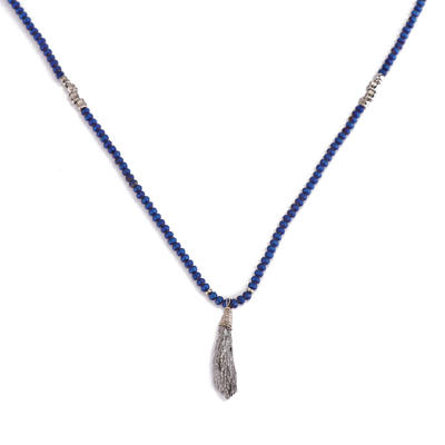 Wholesale Necklace Handmade Blue Color Stone Pendant Alloy Accessories Women Jewelry