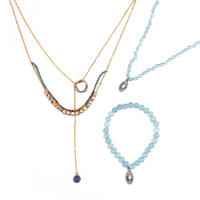 Handmade Miyuki Copper Necklace And Stone Necklace Bracelet Set
