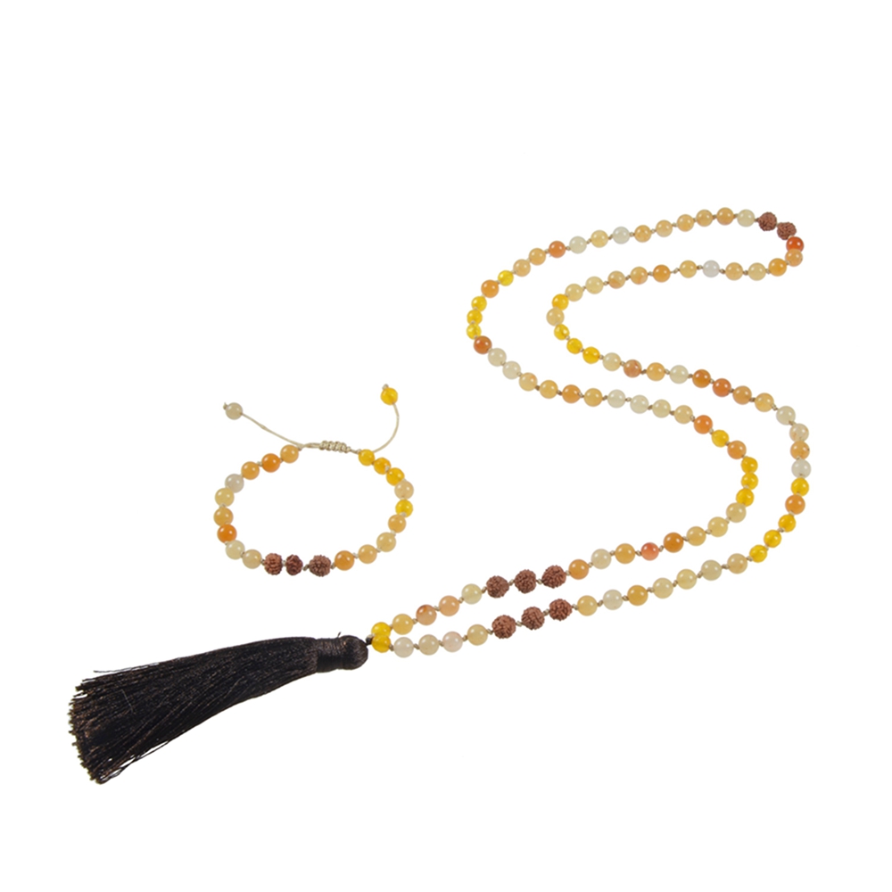Handmade Mala Necklace And Chakra Bracelet Bracelet Set