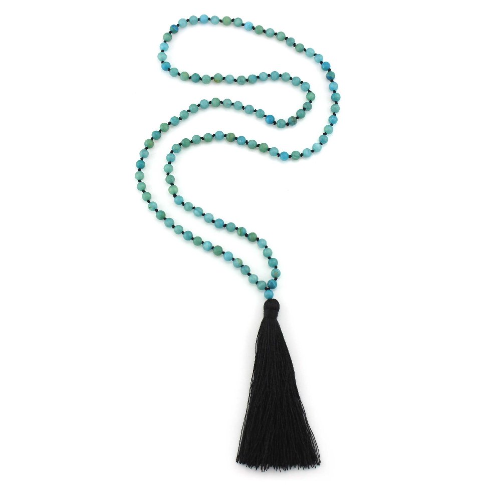 Dyed Stone Beads Necklace 108 Beads Mala Design