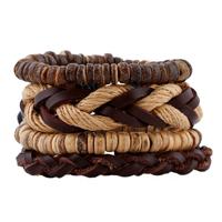 Wholesale Handmade Vintage Leather Wrap Bracelet Set