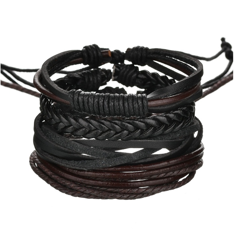 Handmade Leather Woven Wrap Bracelet Sets
