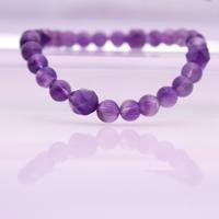 Amethyst Beads Stretch Bracelet February Birthstone Jewelry