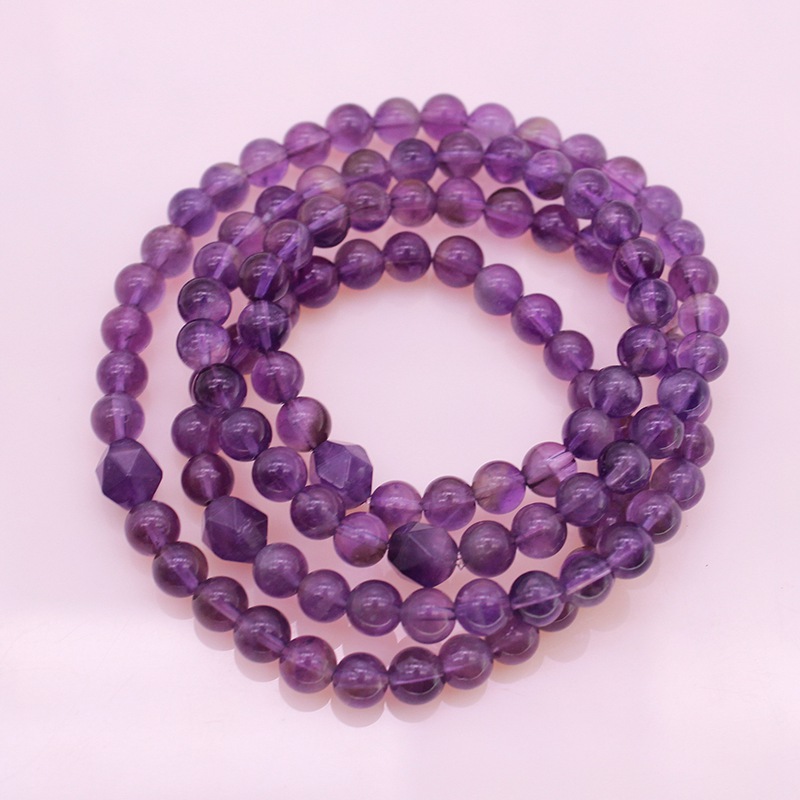 Amethyst Beads Wrap Bracelet/Necklace February Birthstone Jewelry