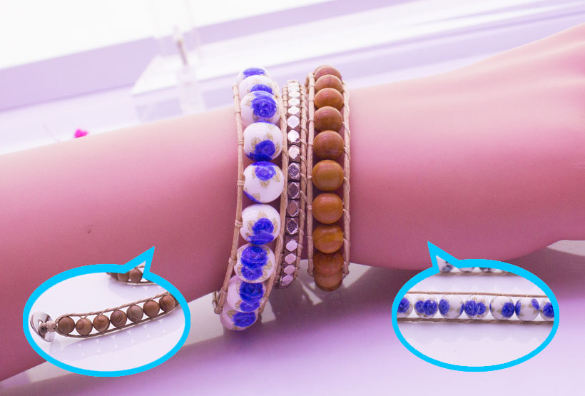 Handmade Stone Beads 3 Wrap Bracelet