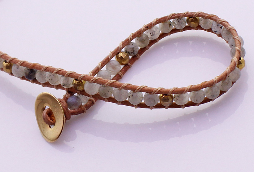Labradorite Beads Copper Beads 5 Wrap Bracelet Handmade Wholesale
