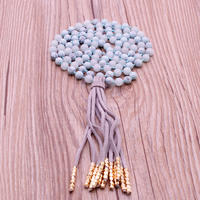 Handmade Turquoise & Amazonite Beads Malas Yoga Necklace