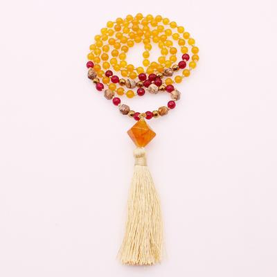 6MM Colorful Jade Stone & Picture Jasper Section Beads Mala Yoga Necklace