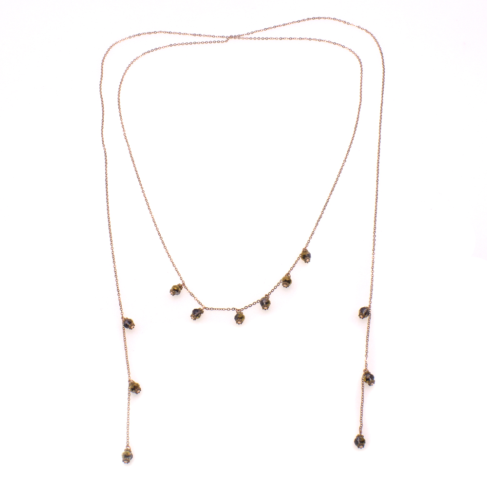 Handmade Gold Plated Crystal Beads Necklace