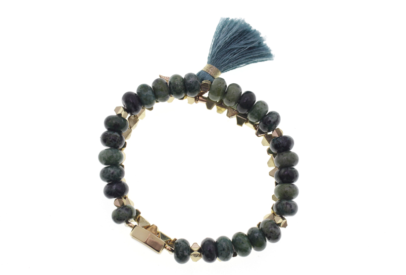 African Hematite Beads White Shell Bracelet