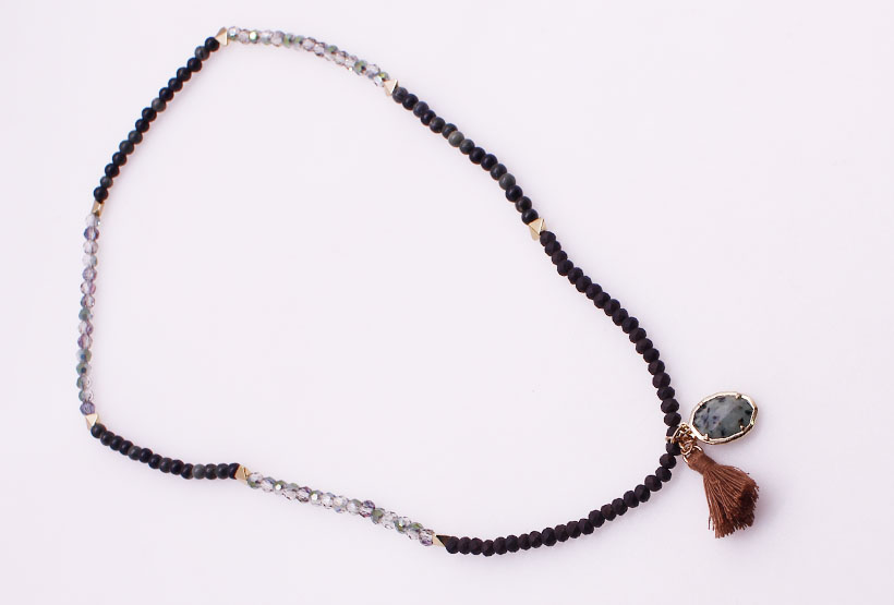 Mix Natural Crystal Beads Charm Wrap Bracelet