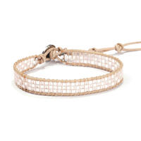 Fashion Friendship Wholesale Tila Beads Crystal Adjustable Handmade Women Leather Beaded Wrap Bracelets Women Jewelry