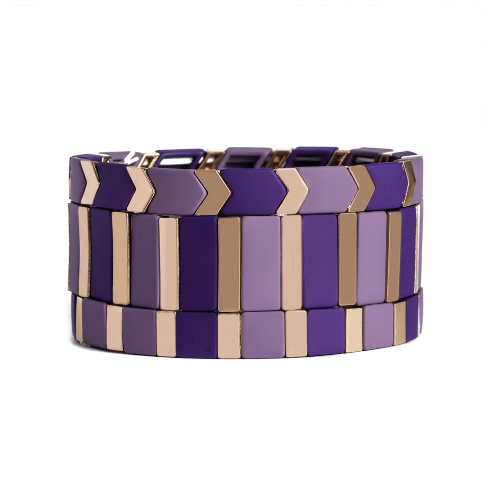 Friendship Graceful Purple Colour Wholesale Enamel Bracelet Fashion Handmade Jewelry