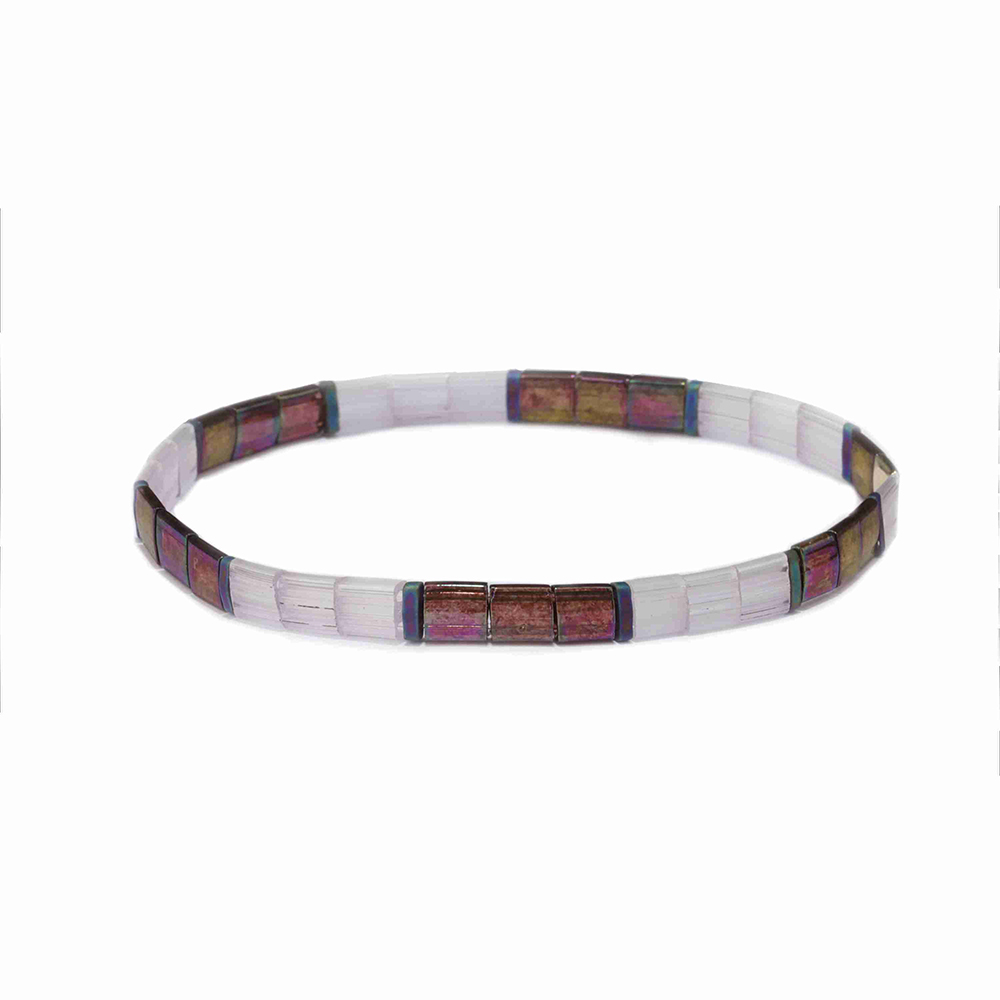 Popular Wholesale Translucent Dazzle Brown Color Tila Bead Bracelet Jewelry