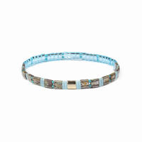 New Desgin Blue Crystal Color Mikuyi Tila Bead Bracelet Wholesale Handmade Jewelry