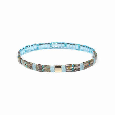 New Desgin Blue Crystal Color Mikuyi Tila Bead Bracelet Wholesale Handmade Jewelry