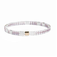 Lovely Fresh Handmade Wholesale Pink Color Translucent Tila White Bead Bracelet