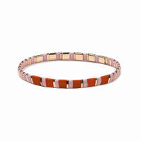 Cure Fresh Handmade Pink and Red Color Frosted Wholesale Miyuki Tila Bead Bracelet Ladies Women Jewelry