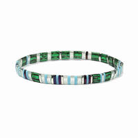 Personalized Friendship Fresh Green and White Translucent Wholesale Tila Bracelet Handmade Jewelry