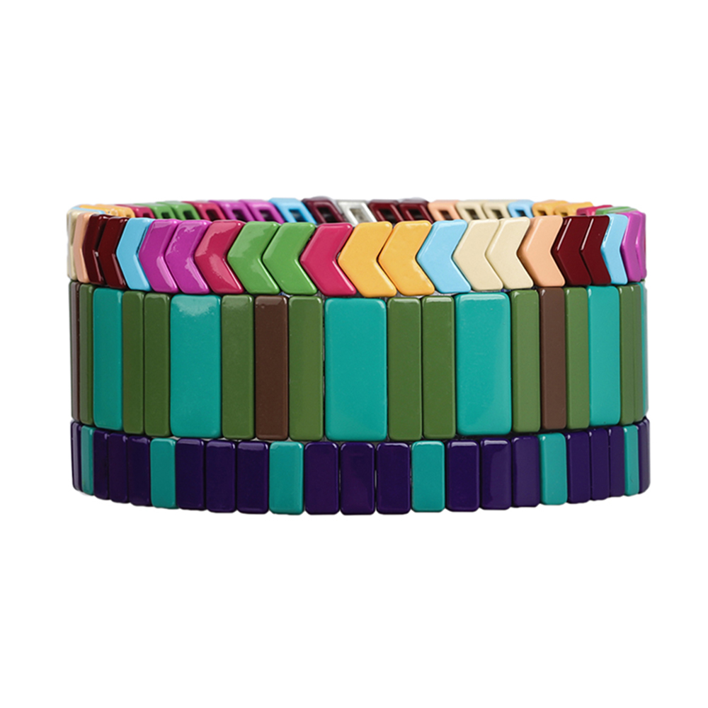 New Trendy 3Pcs full style Colorful Smoothly Handmade Enamel Bracelet Wholesale Women Jewelry