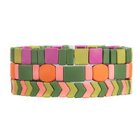 Colorful Rainbow New Design Handmade Wholesale Matte Enamel Bracelet Women Jewelry
