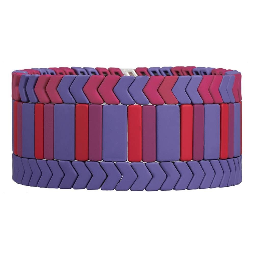 Friendship Beautiful 3Pcs Blue- purple Red  And Deep Red Handmade Wholesale Enamel Bracelet
