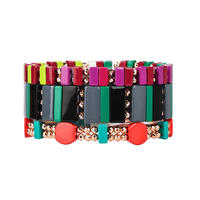 New Design Latest Trendy 3Pcs Colorful Smoothly Enamel Bracelet Women Jewelry