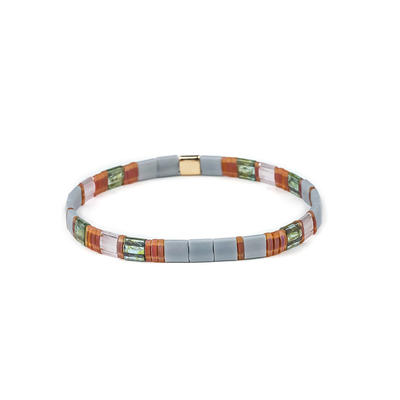 Customized logo Elastic Style Tila Beads Bracelet Wholesale Handmade Women Jewelry