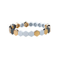 High Quality Stylish Honeycomb-shaped Alloy Tile Enamel Bracelet Wholesale Jewelry