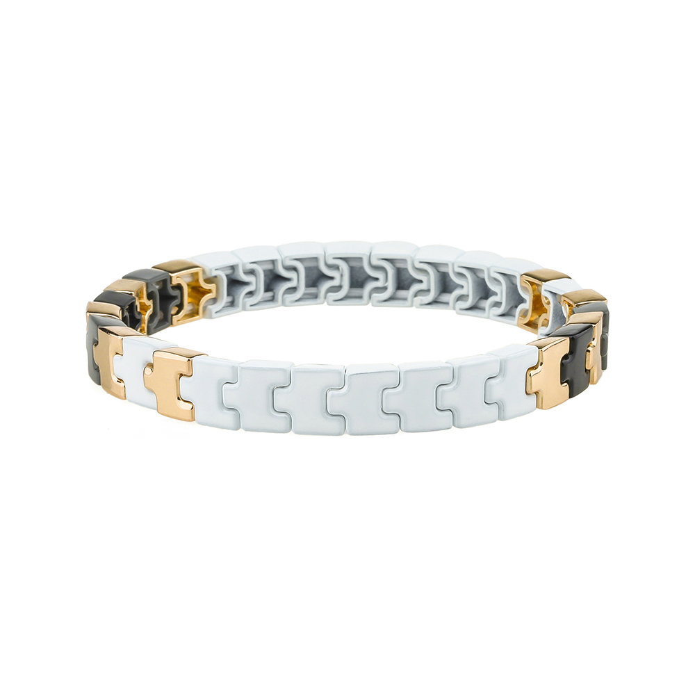 2020 New Style Unique Stackable Convex Shape Alloy Enamel Bracelet Wholesale Jewelry