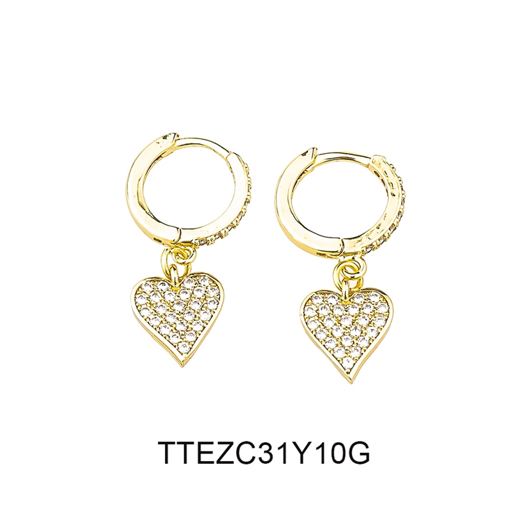 Gold / Silver Plated Women Jewelry Sweet Shaped Colorful Zircon Style Earrings For Girls