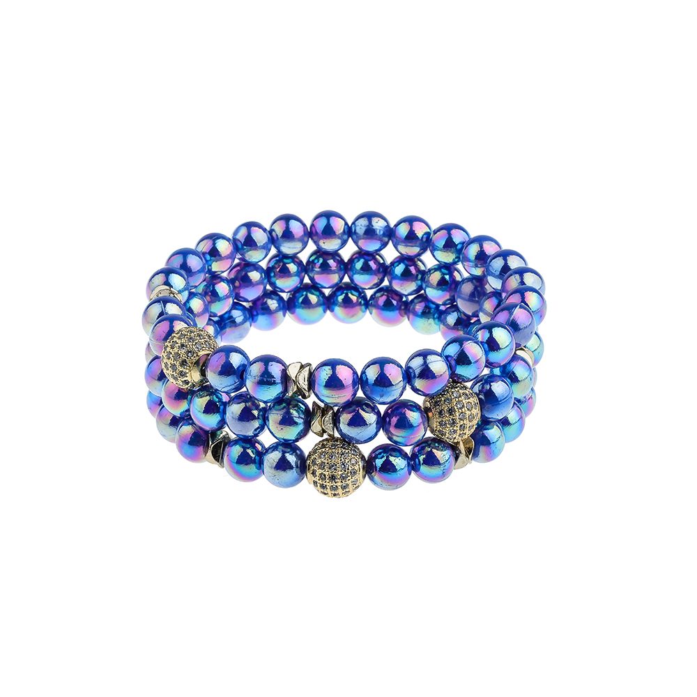 Wholesale Jewelry Friendship Dazzle Bright Color Beads 3Pcs/Set Women Bracelet
