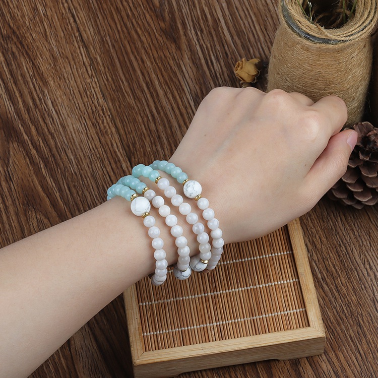 Wholesale Customized Natural Stone Couple Style 108 Beads Mala Bracelets